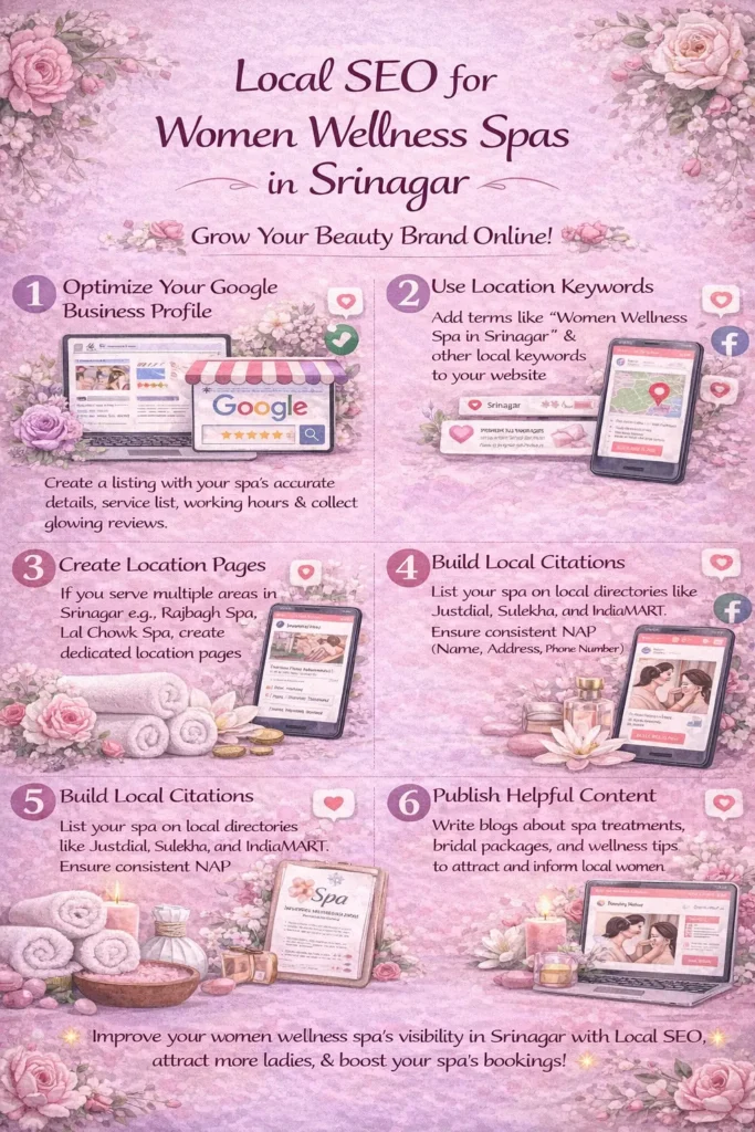 this is an image for Local SEO for Women Wellness Spas in Srinagar