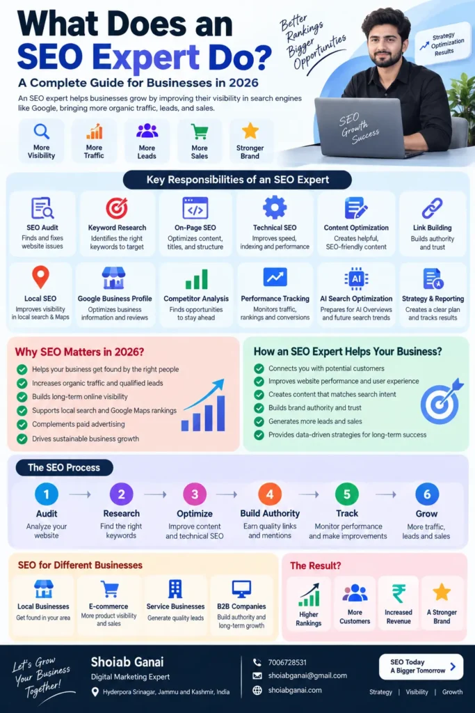 This is the infographic image for what does an seo expert do
